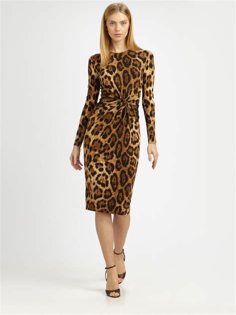 michael kors animal print dress short sleeve|Michael Kors leopard dress.